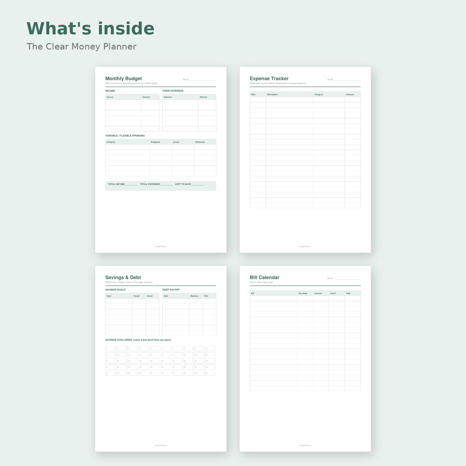 Budget Planner Printable PDF | Monthly Money & Expense Tracker - Image 2