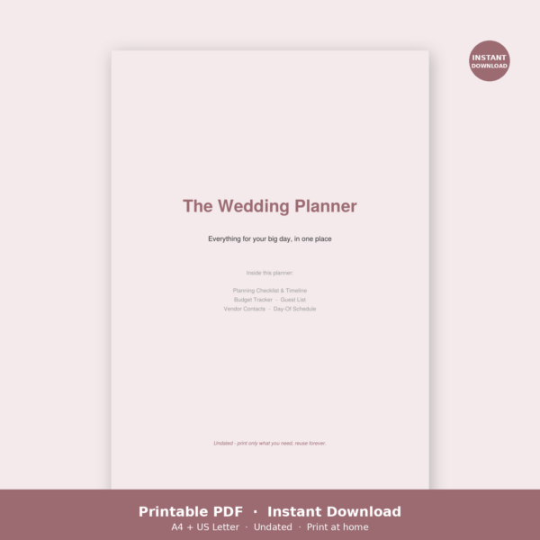 02_wedding_planner_main Wedding Planner Printable PDF | Wedding Binder, Checklist & Budget