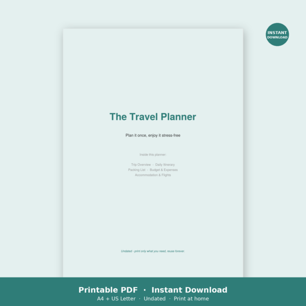 07_travel_planner_main Travel Planner Printable PDF | Itinerary, Packing List & Budget
