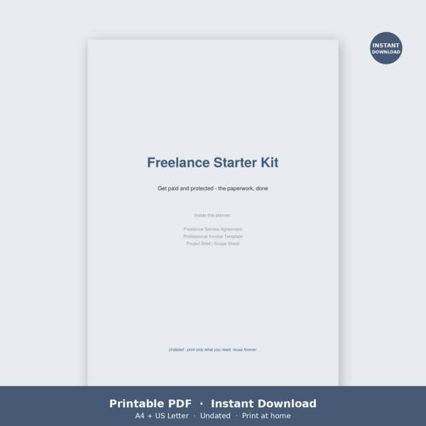 Freelance Contract Template | Service Agreement, Invoice & Brief