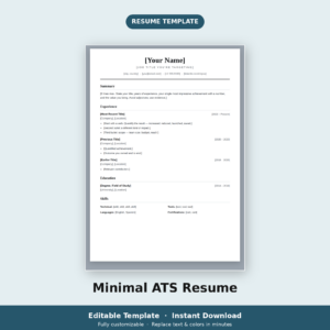 resume_2_minimal_ats_main ATS Resume Template | Minimal Single-Column CV