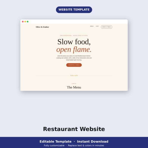 web_3_restaurant_main Restaurant Website Template | Cafe & Menu HTML Page